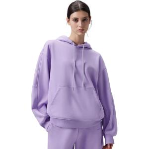 imagebaleaf Womens Loose Fleece lined Hooded SweatshirtLight Purple