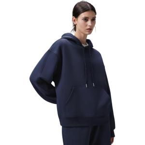 imagebaleaf Womens Loose Fleece lined Hooded SweatshirtNavy Blue
