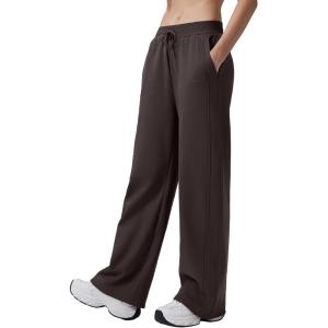 imagebaleaf Womens Wide Leg Fleece Lined PantsDark Brown