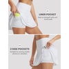 image:imagebaleaf 14 Tennis Skirt for Women Golf Skorts with Shorts Pockets High Waisted Athletic Workout Running SkirtsWhite
