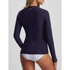 image:imagebaleaf Half Zip UPF50 Rash Guard for Women Long Sleeve Sun Protection Swim Shirts Quick Dry Swimsuits Top with Thumb HoleNavy Blue