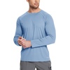image:imagebaleaf Mens UPF 50 Sun Protection Shirts Long Sleeve Rash Guard Quick Dry 4Way Stretch for Fishing Swimming Surfing01blue Heather
