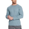 image:imagebaleaf Mens UPF 50 Sun Protection Shirts Long Sleeve Rash Guard Quick Dry 4Way Stretch for Fishing Swimming Surfing01light Blue Heather