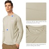 image:imagebaleaf Mens UPF 50 Sun Protection Shirts Long Sleeve Rash Guard Quick Dry 4Way Stretch for Fishing Swimming Surfing01oatmeal