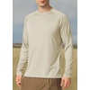 image:imagebaleaf Mens UPF 50 Sun Protection Shirts Long Sleeve Rash Guard Quick Dry 4Way Stretch for Fishing Swimming Surfing01oatmeal