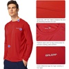 image:imagebaleaf Mens UPF 50 Sun Protection Shirts Long Sleeve Rash Guard Quick Dry 4Way Stretch for Fishing Swimming Surfing01tomato