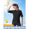 image:imagebaleaf Womens Cycling Jersey Half Sleeve Bike Shirts Quick Dry Half Zip Biking Tops UPF 50 Pockets Workout Runing HikingBlack