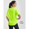 image:imagebaleaf Womens Cycling Jersey Half Sleeve Bike Shirts Quick Dry Half Zip Biking Tops UPF 50 Pockets Workout Runing HikingFluorescent Green