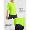image:imagebaleaf Womens Cycling Jersey Half Sleeve Bike Shirts Quick Dry Half Zip Biking Tops UPF 50 Pockets Workout Runing HikingFluorescent Green