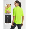 image:imagebaleaf Womens Cycling Jersey Half Sleeve Bike Shirts Quick Dry Half Zip Biking Tops UPF 50 Pockets Workout Runing HikingFluorescent Green