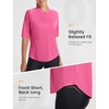 image:imagebaleaf Womens Cycling Jersey Half Sleeve Bike Shirts Quick Dry Half Zip Biking Tops UPF 50 Pockets Workout Runing HikingPink