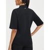 image:imagebaleaf Womens Golf Shirts Half Sleeve Elbow Length Sleeves Polo Tops Workout Athletic Collared Quarter Zip V Neck UPFBlack