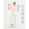 image:imagebaleaf Womens Golf Shirts Half Sleeve Elbow Length Sleeves Polo Tops Workout Athletic Collared Quarter Zip V Neck UPFLight Pink
