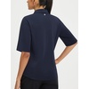 image:imagebaleaf Womens Golf Shirts Half Sleeve Elbow Length Sleeves Polo Tops Workout Athletic Collared Quarter Zip V Neck UPFNavy Blue
