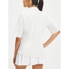 image:imagebaleaf Womens Golf Shirts Half Sleeve Elbow Length Sleeves Polo Tops Workout Athletic Collared Quarter Zip V Neck UPFStar White