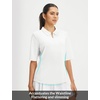 image:imagebaleaf Womens Golf Shirts Half Sleeve Elbow Length Sleeves Polo Tops Workout Athletic Collared Quarter Zip V Neck UPFStar White