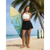 image:imagebaleaf Womens High Waisted 14 Swim Skirts Boxer Liner Quick Dry Tennis Skirt Bathing Suit Split Swimsuit Bottom with PocketBlack