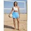 image:imagebaleaf Womens High Waisted 14 Swim Skirts Boxer Liner Quick Dry Tennis Skirt Bathing Suit Split Swimsuit Bottom with PocketBlue