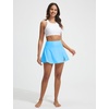 image:imagebaleaf Womens High Waisted 14 Swim Skirts Boxer Liner Quick Dry Tennis Skirt Bathing Suit Split Swimsuit Bottom with PocketBlue