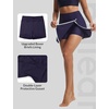 image:imagebaleaf Womens High Waisted 14 Swim Skirts Boxer Liner Quick Dry Tennis Skirt Bathing Suit Split Swimsuit Bottom with PocketNavy Blue