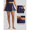 image:imagebaleaf Womens High Waisted 14 Swim Skirts Boxer Liner Quick Dry Tennis Skirt Bathing Suit Split Swimsuit Bottom with PocketNavy Blue