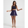 image:imagebaleaf Womens High Waisted 14 Swim Skirts Boxer Liner Quick Dry Tennis Skirt Bathing Suit Split Swimsuit Bottom with PocketNavy Blue