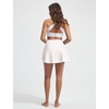 image:imagebaleaf Womens High Waisted 14 Swim Skirts Boxer Liner Quick Dry Tennis Skirt Bathing Suit Split Swimsuit Bottom with PocketStar White