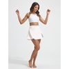 image:imagebaleaf Womens High Waisted 14 Swim Skirts Boxer Liner Quick Dry Tennis Skirt Bathing Suit Split Swimsuit Bottom with PocketStar White