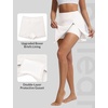image:imagebaleaf Womens High Waisted 14 Swim Skirts Boxer Liner Quick Dry Tennis Skirt Bathing Suit Split Swimsuit Bottom with PocketStar White