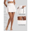 image:imagebaleaf Womens High Waisted 14 Swim Skirts Boxer Liner Quick Dry Tennis Skirt Bathing Suit Split Swimsuit Bottom with PocketStar White
