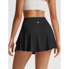 image:imagebaleaf Womens Tennis Skirts Double Ruffle Athletic Pleated Skirt with 2 Pockets High Waisted Tummy Control Golf SkortsBlack