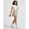 image:imagebaleaf Womens Tennis Skirts Double Ruffle Athletic Pleated Skirt with 2 Pockets High Waisted Tummy Control Golf SkortsKhaki