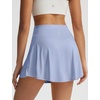 image:imagebaleaf Womens Tennis Skirts Double Ruffle Athletic Pleated Skirt with 2 Pockets High Waisted Tummy Control Golf SkortsLight Blue