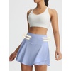 image:imagebaleaf Womens Tennis Skirts Double Ruffle Athletic Pleated Skirt with 2 Pockets High Waisted Tummy Control Golf SkortsLight Blue