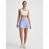 image:imagebaleaf Womens Tennis Skirts Double Ruffle Athletic Pleated Skirt with 2 Pockets High Waisted Tummy Control Golf SkortsLight Blue