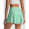 image:imagebaleaf Womens Tennis Skirts Double Ruffle Athletic Pleated Skirt with 2 Pockets High Waisted Tummy Control Golf SkortsLight Green