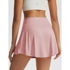 image:imagebaleaf Womens Tennis Skirts Double Ruffle Athletic Pleated Skirt with 2 Pockets High Waisted Tummy Control Golf SkortsLight Pink