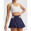 image:imagebaleaf Womens Tennis Skirts Double Ruffle Athletic Pleated Skirt with 2 Pockets High Waisted Tummy Control Golf SkortsNavy Blue