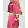 image:imagebaleaf Womens Tennis Skirts Double Ruffle Athletic Pleated Skirt with 2 Pockets High Waisted Tummy Control Golf SkortsPink