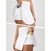 image:imagebaleaf Womens Tennis Skirts Double Ruffle Athletic Pleated Skirt with 2 Pockets High Waisted Tummy Control Golf SkortsWhite
