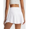 image:imagebaleaf Womens Tennis Skirts Double Ruffle Athletic Pleated Skirt with 2 Pockets High Waisted Tummy Control Golf SkortsWhite