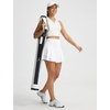 image:imagebaleaf Womens Tennis Skirts Double Ruffle Athletic Pleated Skirt with 2 Pockets High Waisted Tummy Control Golf SkortsWhite