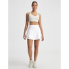 image:imagebaleaf Womens Tennis Skirts Double Ruffle Athletic Pleated Skirt with 2 Pockets High Waisted Tummy Control Golf SkortsWhite