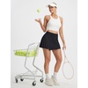 image:imagebaleaf Womens Tennis Skirts High Waisted Golf Skorts with Pockets Side Pleated Slit ALine Athletic Pickleball SkirtsBlack