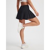 image:imagebaleaf Womens Tennis Skirts High Waisted Golf Skorts with Pockets Side Pleated Slit ALine Athletic Pickleball SkirtsBlack