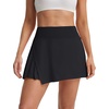 image:imagebaleaf Womens Tennis Skirts High Waisted Golf Skorts with Pockets Side Pleated Slit ALine Athletic Pickleball SkirtsBlack