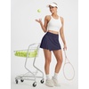 image:imagebaleaf Womens Tennis Skirts High Waisted Golf Skorts with Pockets Side Pleated Slit ALine Athletic Pickleball SkirtsNavy Blue