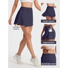 image:imagebaleaf Womens Tennis Skirts High Waisted Golf Skorts with Pockets Side Pleated Slit ALine Athletic Pickleball SkirtsNavy Blue