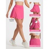 image:imagebaleaf Womens Tennis Skirts High Waisted Golf Skorts with Pockets Side Pleated Slit ALine Athletic Pickleball SkirtsPink