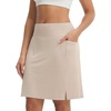 image:imagebaleaf Womens 20 Knee Length Skorts with 4 Pockets Golf Skort for Women UPF50 High Waisted Athletic Tennis Causal SkirtKhaki